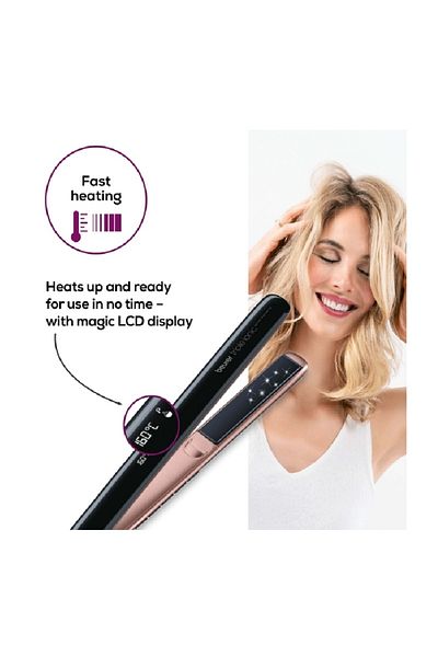 Beurer Triple Ionic Hair Straightener Black and Rose Gold