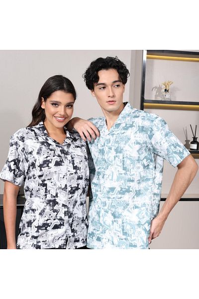 ALANAQA Unisex Oversized Short Sleeve Shirt