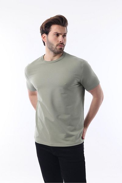 Madmext Βασικό κοντομάνικο μπλουζάκι Mint Green Crew Neck 7042