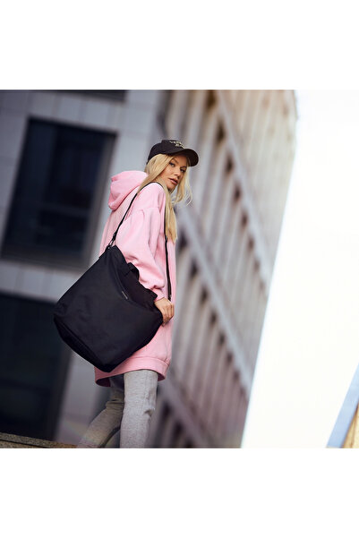 zagatto Black Shoulder Bag for Women, 48x41.5x17 cm, Lightweight and Roomy, Z...