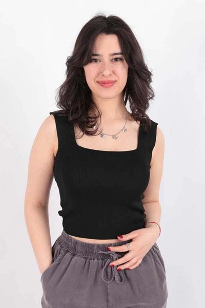 Fashion Friends Square Neck Tank Top Black