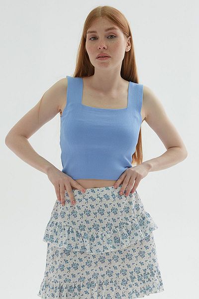 Fashion Friends Square Neck Tank Top Blue