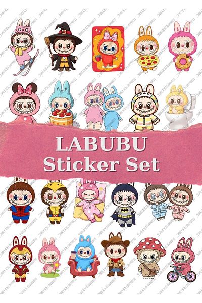 One Little Happiness Labubu Sticker - Bullet Journal - Agenda - Planner - Notebook - Laptop Sticker Label