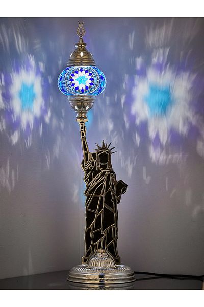 Demmex Decorative Table Lamp with Mosaic Stones - Statue of Liberty Design