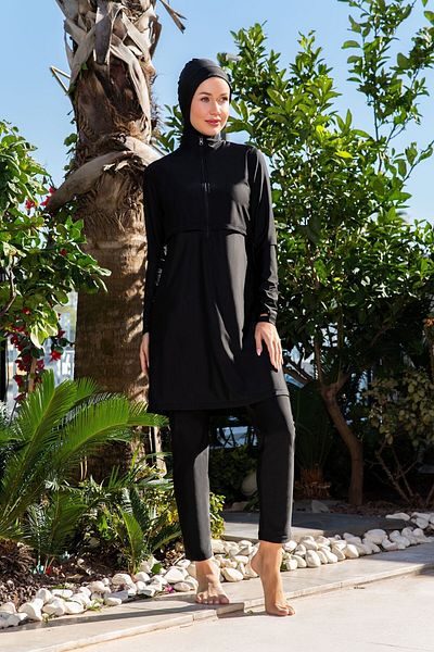 Ruko Maio Ruko 25204-1 Crop Model Lycra Fabric Hijab Swimsuit