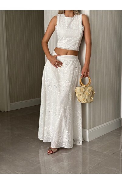 BRGCLOTHING Set bluză cu fustă din bumbac importat