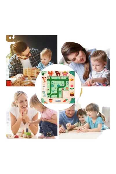 OEM Montessori Logic Puzzle Game Find the Path, Wood, 17.5x 17.5 cm, 3+