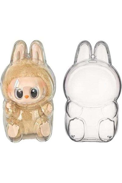 Saharaz Protective Case Cover for Sitting LALBABU,Clear Acrylic Display Box,Dustproof Scratch-Resistant