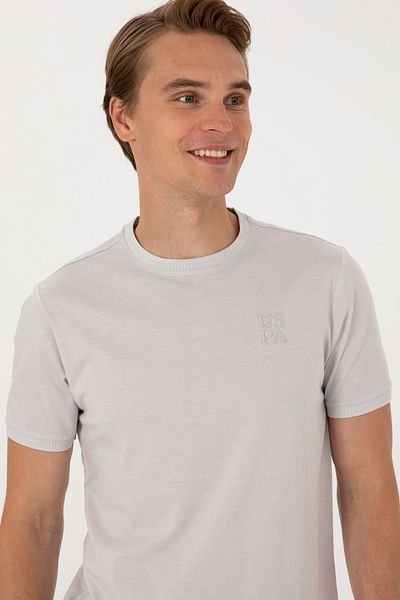 U.S. Polo Assn. Men's Regular Fit Light Gray Crew Neck T-Shirt 50300815-Vr001