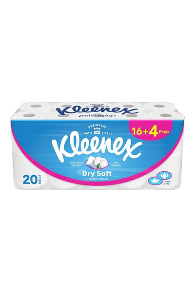 Kleenex Dry Soft Bath Tissue Roll Value Pack 20 pcs