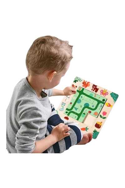 OEM Montessori Logic Puzzle Game Find the Path, Wood, 17.5x 17.5 cm, 3+
