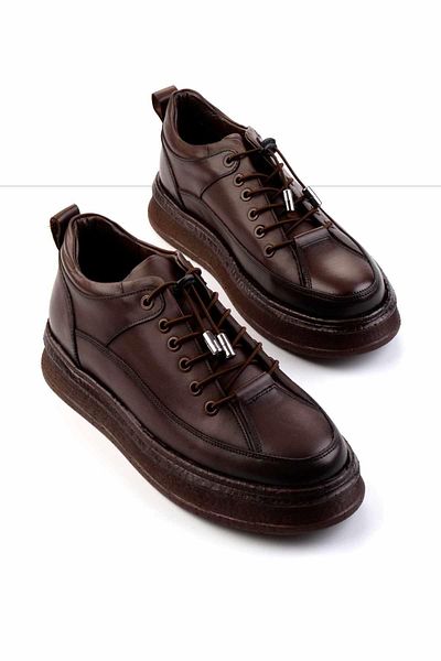 Bambi Brown Antique Genuine Leather Men's Casual Shoes E01194013141