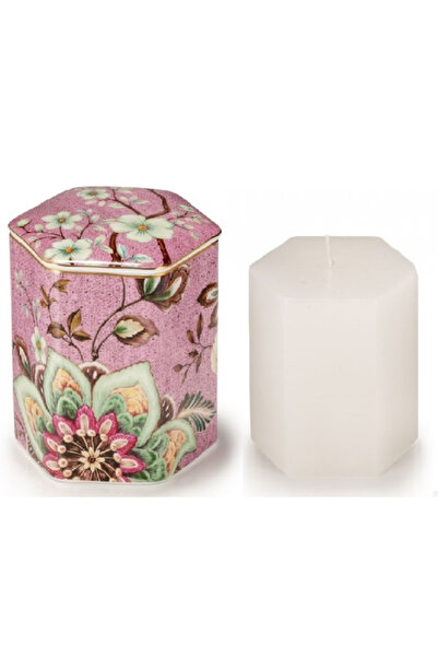 LAMART Lumânare Fleurs cu recipient din porțelan cu capac 10x10cm