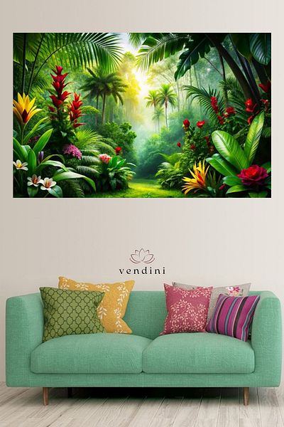 Vendini Peaceful Forest Landscape Wall Hanging Wall Tapestry Wall Tapestry