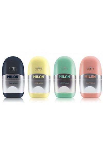 Milan Plastic Sharpeners With Silver Eraser