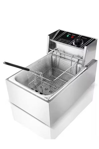 OEM Friteuza electrica din otel inoxidabil pentru cartofi prajiti, uz caznic 6L, 2500W, argintie