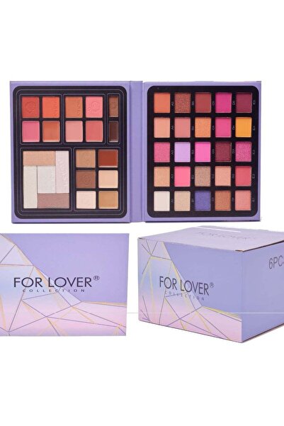 FOR LOVER - لوحة ألوان كاملة مع ظلال العيون، أحمر الخدود، وشم الحواجب، وبودرة...