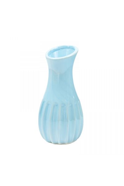 wei inox Vaza decorativa, ceramica, albastra, 18x7.5 cm