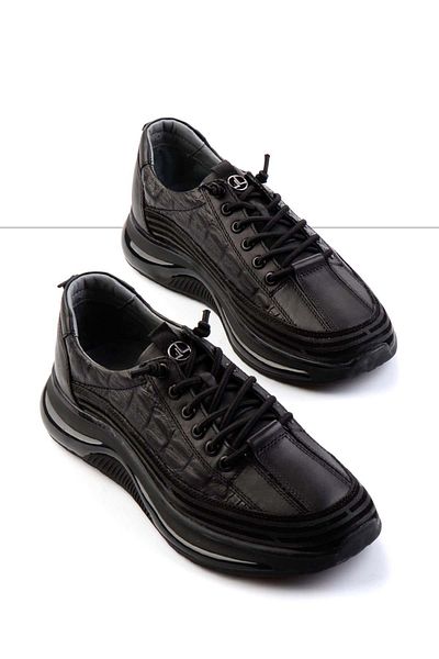 Bambi Pantofi negru din piele naturală pentru bărbați E01018240203