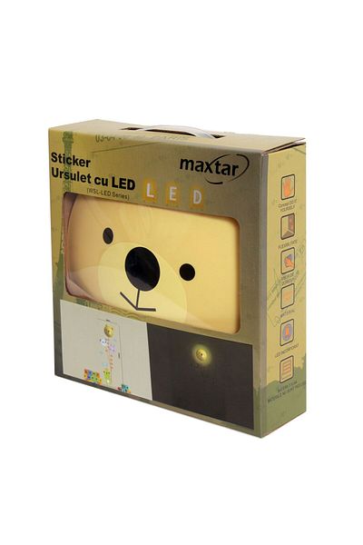 Maxtar Autocolant LED cu ursuleț de pluș, dispozitiv de măsurare a înălțimii pentru copii