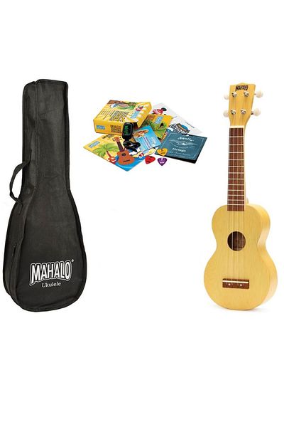 Mahalo MK1TBS Pro Set ukulele tuner, strings, picks, guide, stickers, E-book