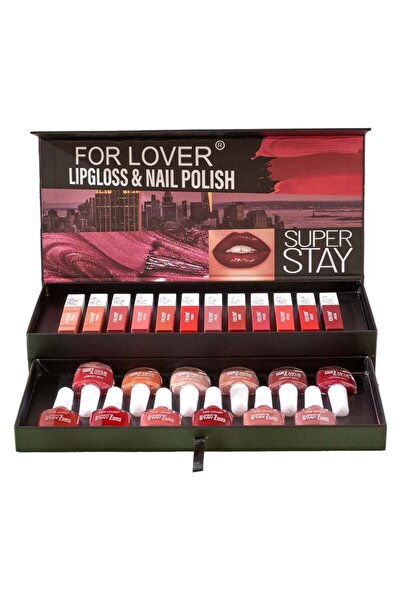 FOR LOVER أحمر شفاه سائل + طلاء أظافر 24 قطعة من فور لوفر