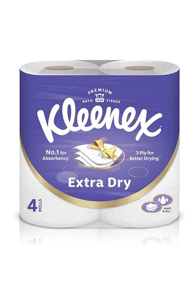 Kleenex Extra Dry Toilet Tissue Paper Embossed 3ply 4 x 140 Sheets