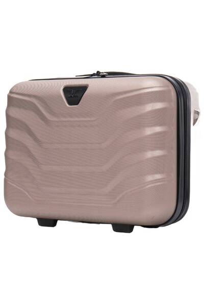 wings Peafowl Travel Cosmetic Case | Champagne ABS Luggage Companion