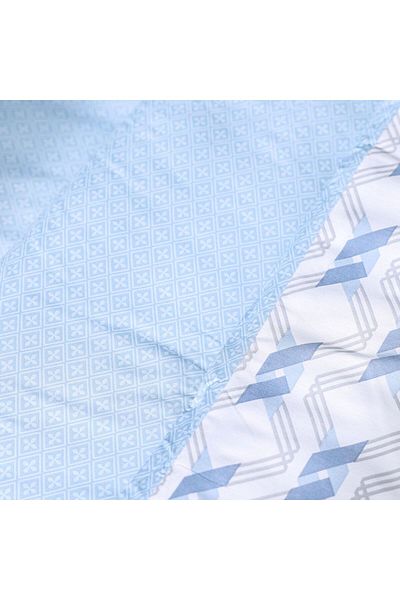 Danube Home Bliss 6 Piece King Comforter Set 240X260 Cm Lt. Blue | Cotton /Viscos-180 Thread Count