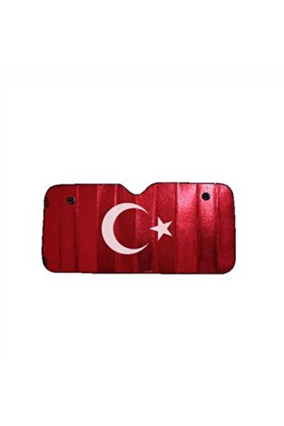 Genel Markalar OTO CAM ÖN GÜNESLiK NiKEL TÜRK BAYRAKLI 60*130 cm KÜÇÜK