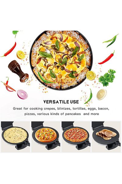 SOKANY Mini Pancake Maker, Electric Griddle for Individual, Pizza Machine with Indicator Light 2000W Black