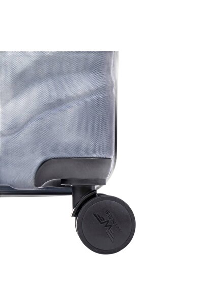 wings Peafowl Large 97L Hard Shell Luggage with Lock - Blue