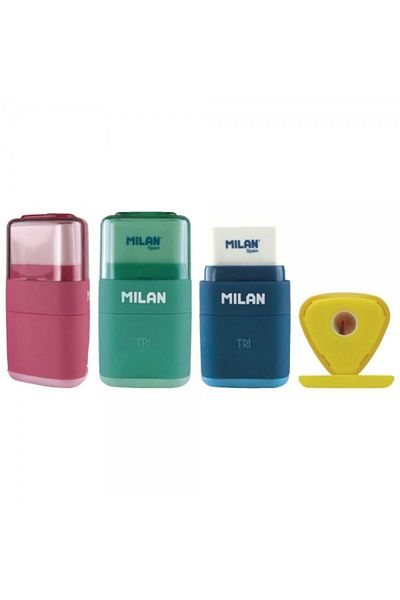 Milan Milan Plastic Sharpeners with Tri Eraser, Model 4700116