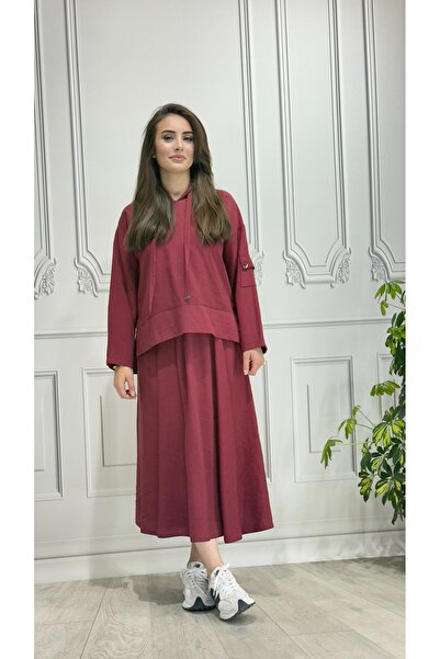 WİSHTEX Wish - Modal Hooded Set with Skirt