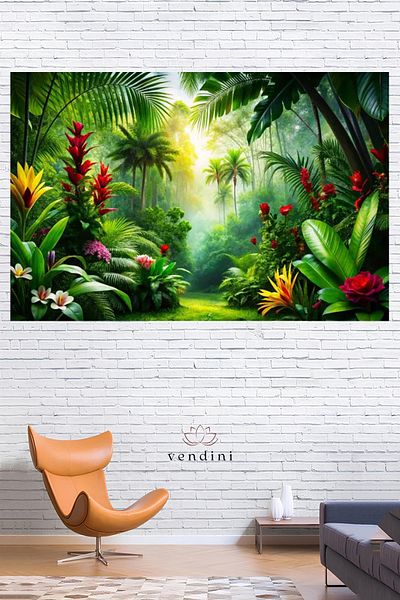 Vendini Peaceful Forest Landscape Wall Hanging Wall Tapestry Wall Tapestry