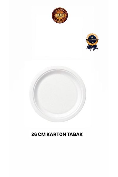 figanlar ambalaj Hard Fireproof White Paper Cardboard Plate 26cm 25 Pieces