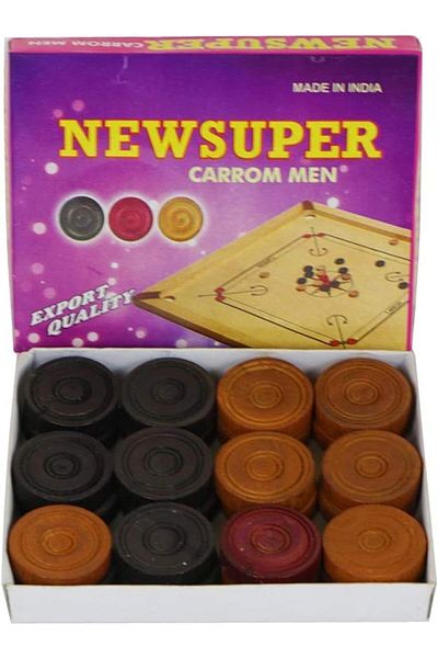 rexa Newsuper Carrom Board Coins Set with Striker(24pc)