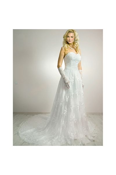 OEM Rochie de mireasa printesa din dantela alba