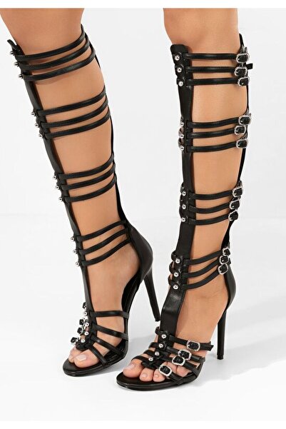 B T Shoes Sandale cu toc subtire Ramonita negre