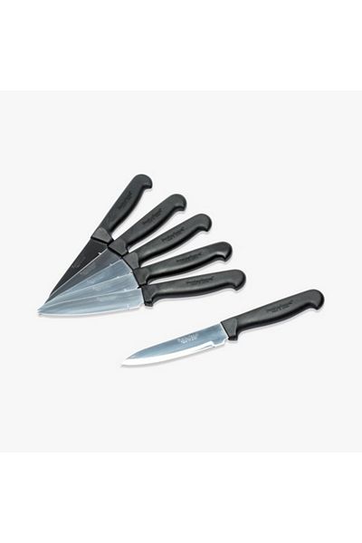 Professional 6-Pieces Mini Cook Knife Set Black and Silver