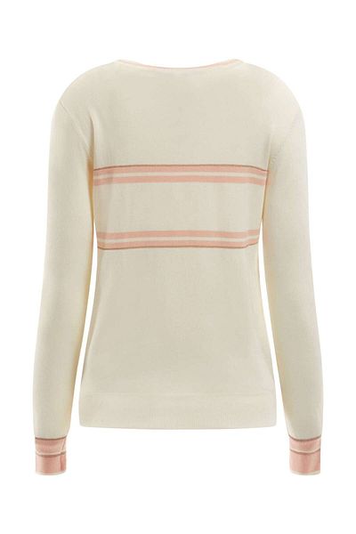 Guess Pulover alb cu decolteu slim pentru femei W3YR20Z2NQ2G012