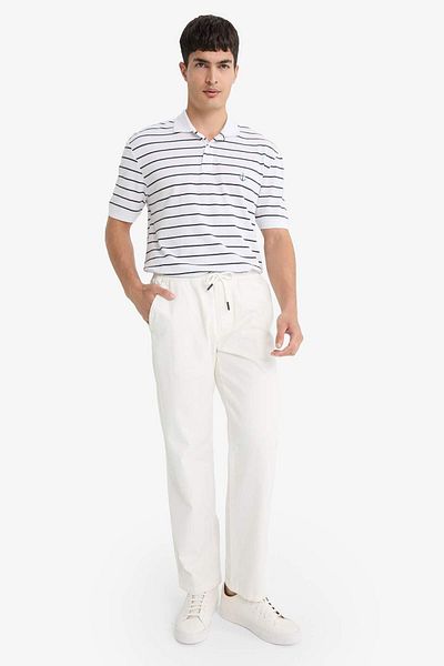 DeFacto 100% Cotton Regular Fit Polo Neck Short Sleeve Striped T-Shirt D7636Ax25Sp