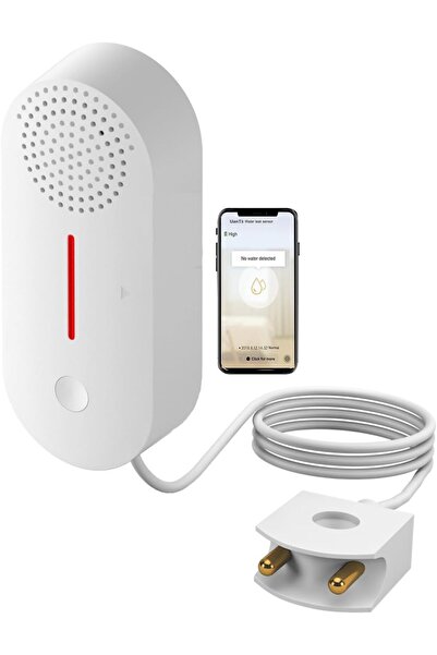 UanTii مستشعر تسرب المياه الذكي مع إنذار صوتي وكاشف مستوى فيضان المياه Tuya WiFi اللاسلكي