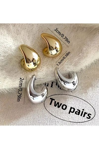 sulyra Multiple Steel Drop Earrings Set