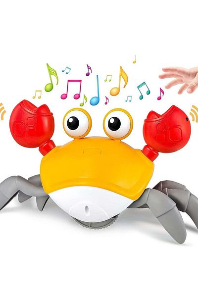 toy box tr Baby Crawling Dancing Crab Musical Toy with Sounds & Lights, Automatically Avoid Obstacles