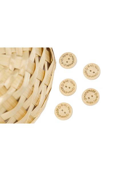 Prestij Boncuk Patterned Wooden Button Mini Size 301
