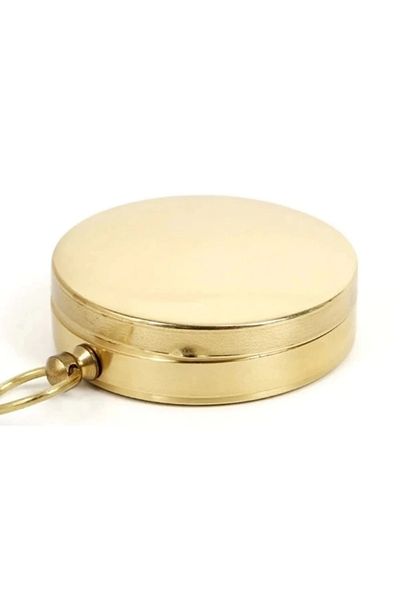 No8 Home Round Yellow Metal Case Waterproof Highlighter Durable Compass G50