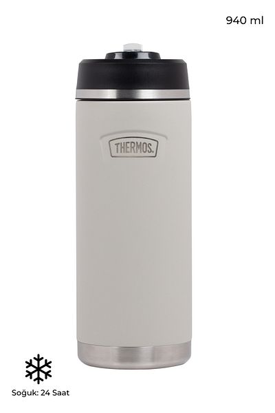 Thermos Stainless Steel Thermos with Straw 940 ml – Anti-Slip Base Compatible with Vehicle Interior