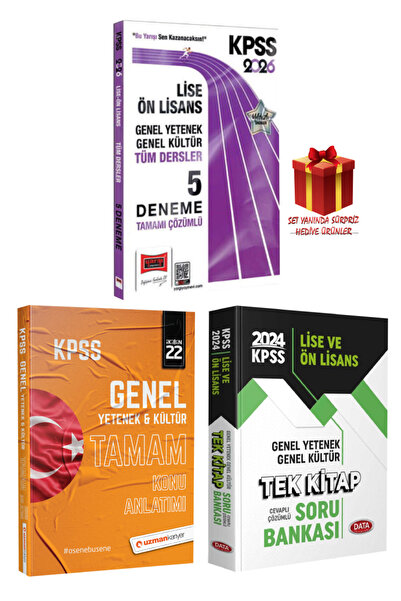 Yargı Yayınları 2026 KPSS Lise Ön Lisans Tüm Dersler 5 Deneme+ Data Soru Bank...