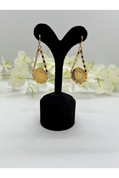 Constanza Exclusive 22 Ayar Altın Kaplama Tuğralı Küpe Lvd501-4